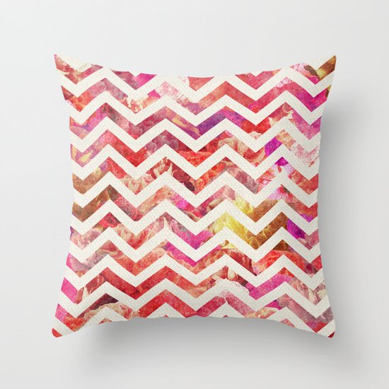 FLORAL CHEVRON Throw Pillow