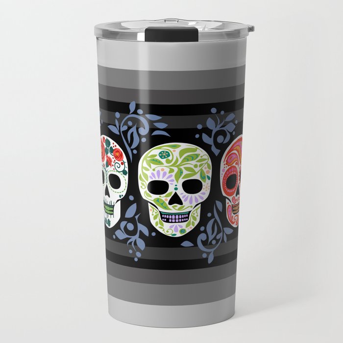 Sugar Skulls_Celebracion del Color line_Calaveras_RobinPickens Travel Mug