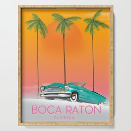 Boca Raton Florida travel poster Serving Tray