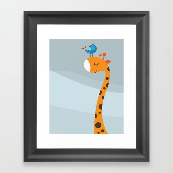 Orange And Blue Framed Art Print