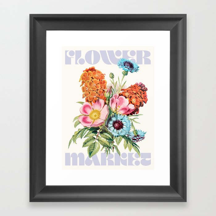 Flower market Framed Art Print