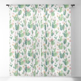 Cactus pattern II Sheer Curtain