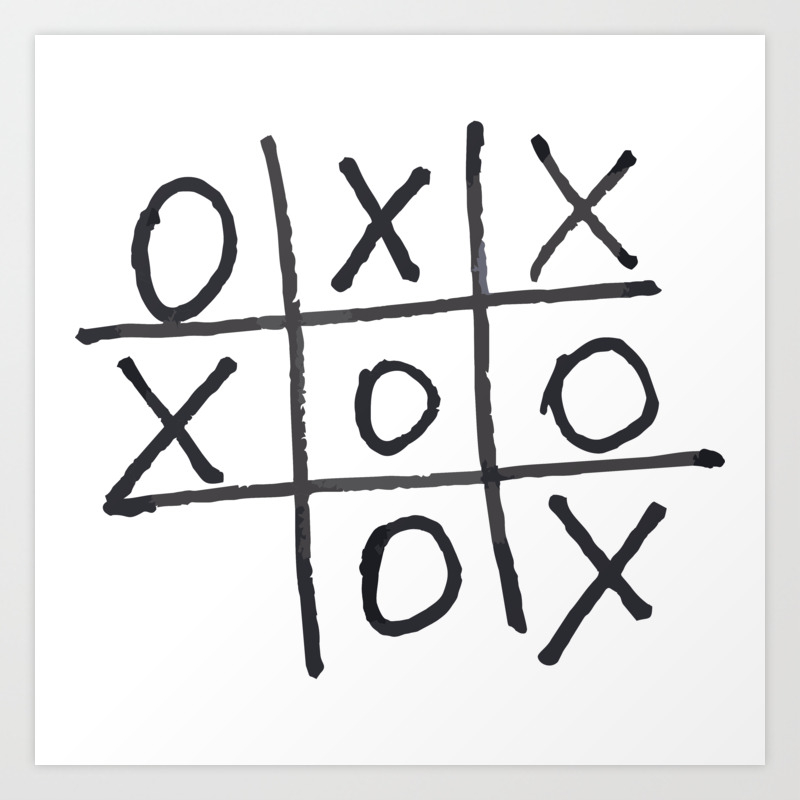 Tic Tac Toe Noughts And Crosses Game Art Print By Jeshta Society6