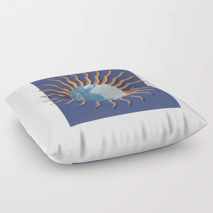 BLUE Earth Sun Floor Pillow