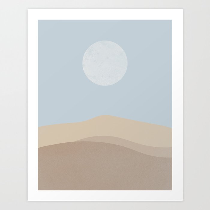 Desert and Moon Art Print