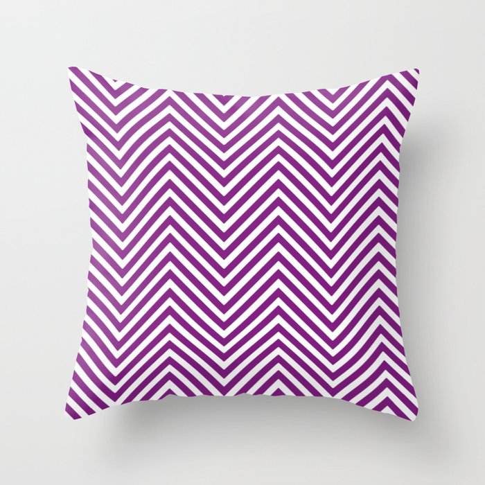 Iris Purple Chevron Pattern Throw Pillow