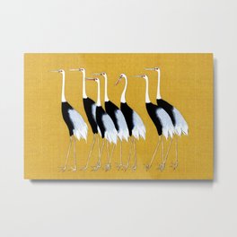 Flock of Japanese red crown crane by Ogata Korin Metal Print | Kids, Funny, Nature, Painting, Ogatakorin, Cartoon, Wilderness, White, Cute, Cranes 