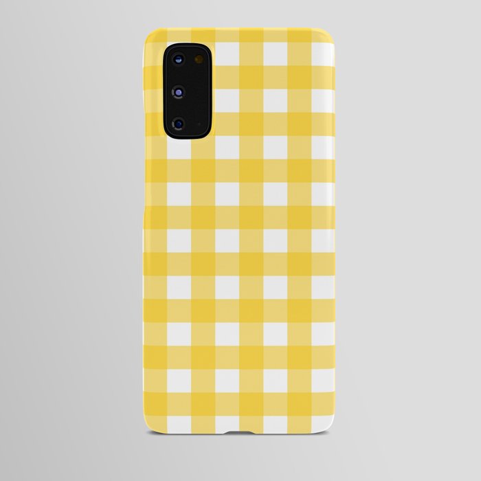 White & Yellow Gingham Pattern Android Case