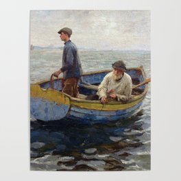 Fisherman vintage painting Poster