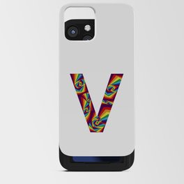  capital letter V with rainbow colors and spiral effect iPhone Card Case