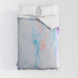 off white purple and blu psychedelic abstract paint pour Comforter