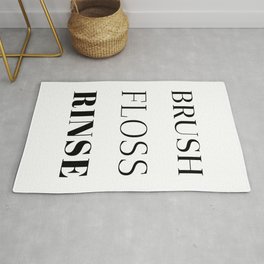 Brush - Floss - Rinse Rug | Typography, Cleanning, Graphicdesign, Bathroom, Ink, Kids, Pop Art, Teeth, Tooth 