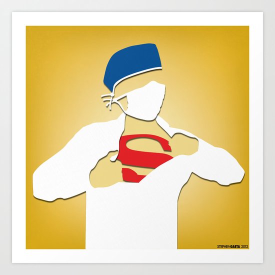 Surgery (Yellow) Art Print