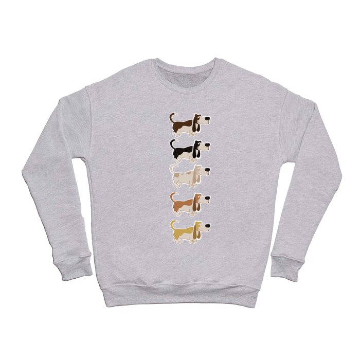 Basset Hound Colors Illustration Crewneck Sweatshirt