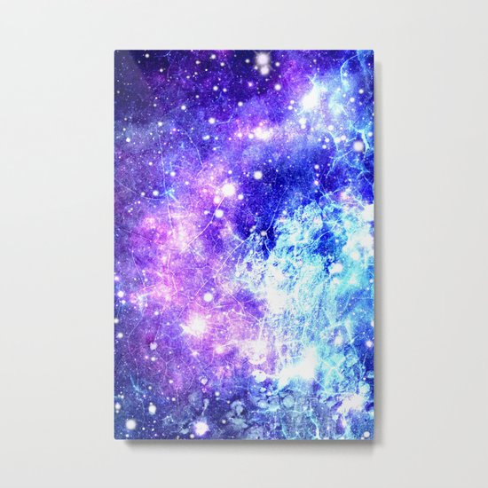Chaotic Space : Galaxy Bright Purple & Blue Metal Print