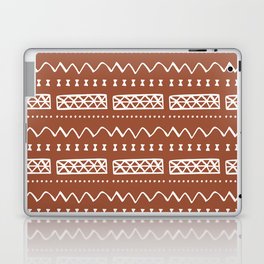 Zesty Zig Zag Bow Terracotta Orange and White Mud Cloth Pattern Laptop Skin