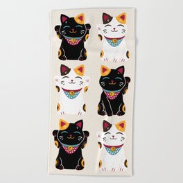 Maneki Neko - Lucky Cats Beach Towel