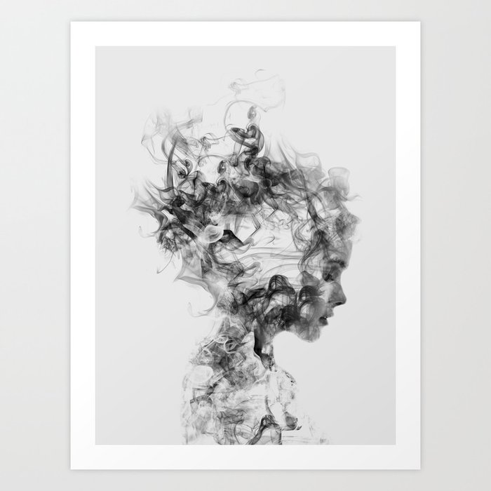 Dissolve Me Art Print | Drawing, Black-white, Illustration, People, Graphic-design, Daniel-taylor, Dániel, Taylor