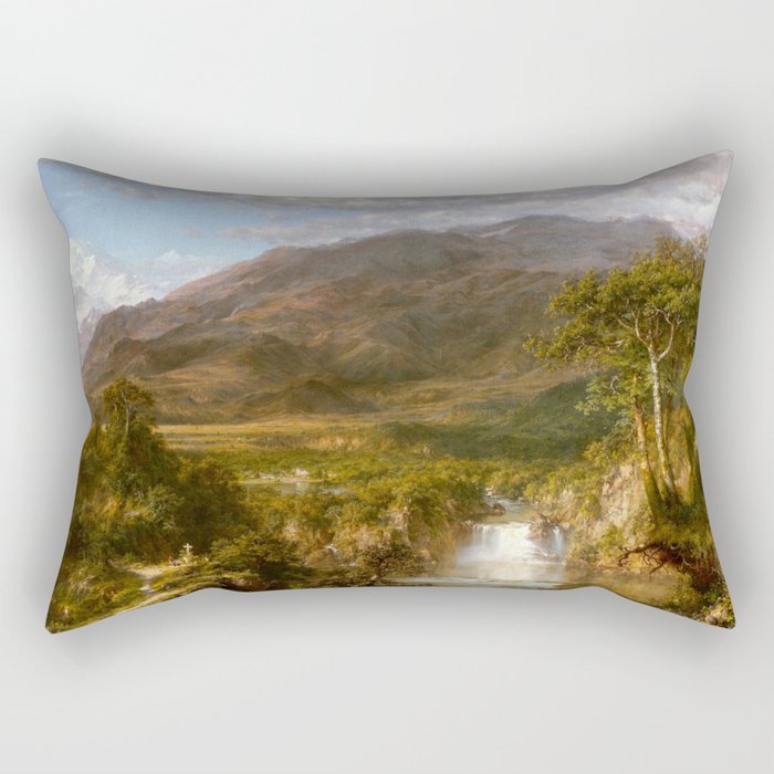 Frederic Edwin Church - The Heart of the Andes - Hudson River School Oil Painting Rectangular Pillow