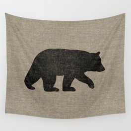 Black Bear Silhouette Wall Tapestry
