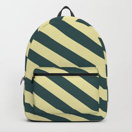 [ Thumbnail: Dark Slate Gray and Pale Goldenrod Colored Lines Pattern Backpack ]
