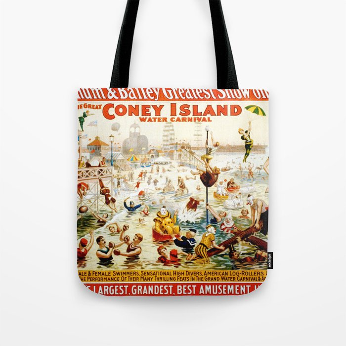 Coney Island Carnival Vintage Tote Bag