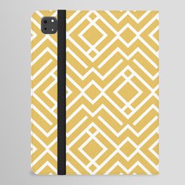 Yellow and White Stripe Diamond Shape Pattern Pairs DE 2022 Trending Color Golden Appeal DE5382 iPad Folio Case