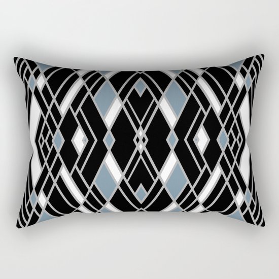 Art Deco Zoom Blue Rectangular Pillow