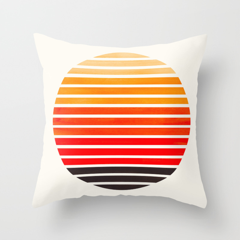 Orange Mid Century Modern Minimalist Scandinavian Colorful Stripes