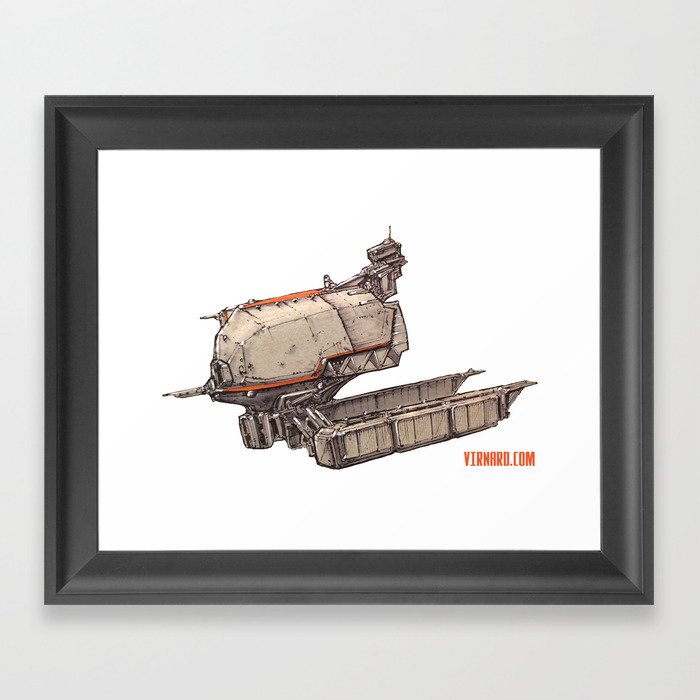 Retro Spaceship Framed Art Print