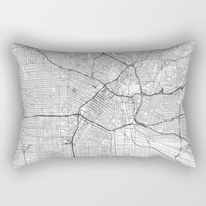 Los Angeles Map Line Rectangular Pillow