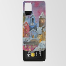  A town in a winter night Android Card Case