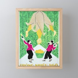 Vietnamese Poster - Growing lots of Corn -Trồng nhiều ngô Framed Mini Art Print