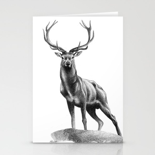 All Muscle - Red Deer Stag Stationery Cards by Patricia Howitt