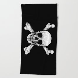 Jolly Roger Pirate Skull Flag Beach Towel