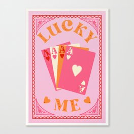 Lucky Me, Playing Cards Print Canvas Print