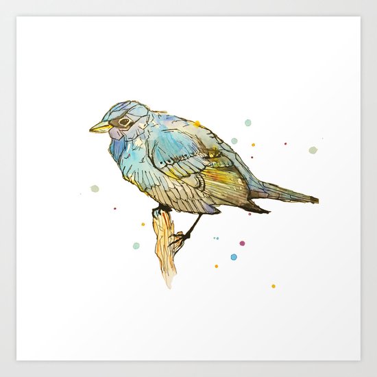 Blue Bird Art Print