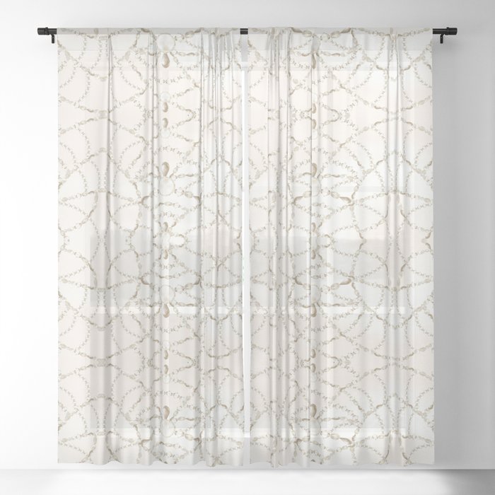 Beaded Pearls Sheer Curtain By, Sheer Shower Curtain With Design