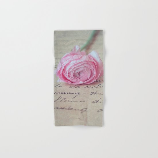 Love Letter With Ranunculus Hand & Bath Towel