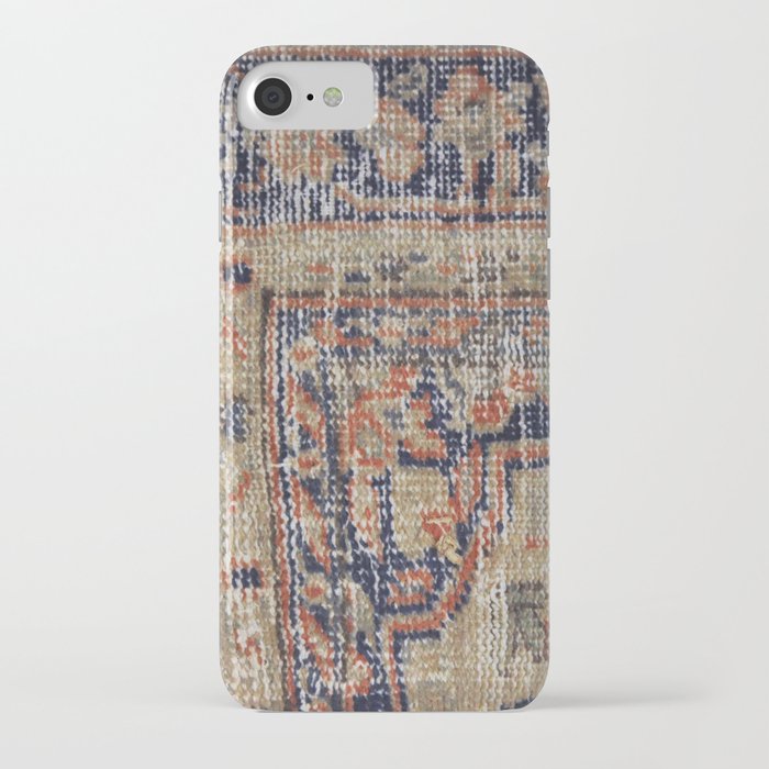 Vintage Woven Navy Blue and Tan Kilim  iPhone Case
