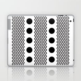 Squiggles and Dots - Abstract Black & White Pattern Laptop Skin