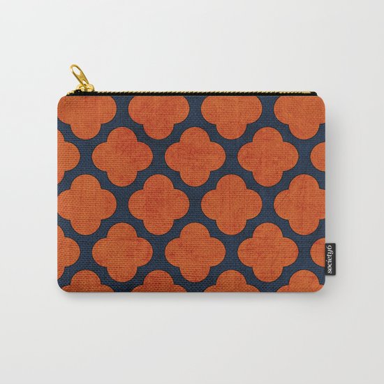 navy and orange clover Carry-All Pouch