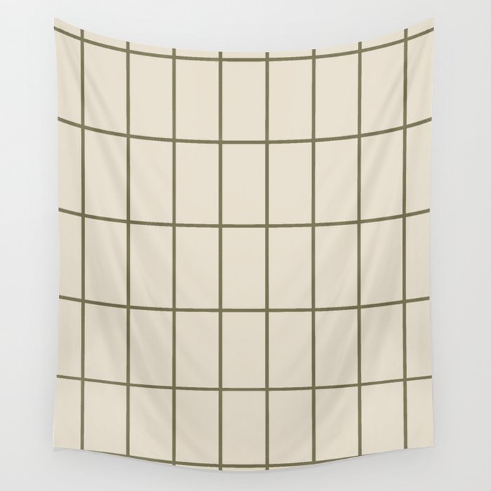Back to Basics / Sand & Olive Grid Wall Tapestry
