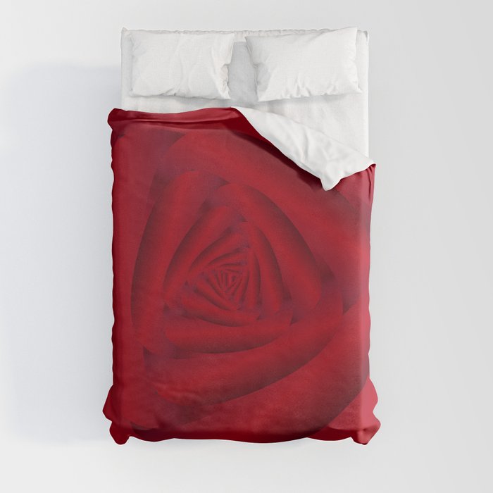 Satin Red Rose Duvet Cover
