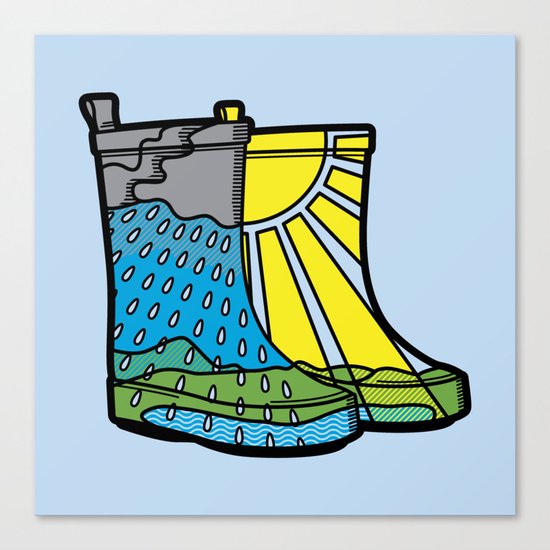 Rainy Day Boots Canvas Print