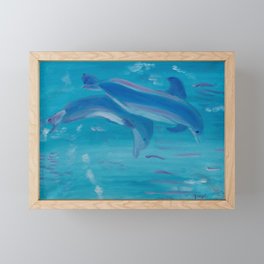 Graceful Dolphins Framed Mini Art Print