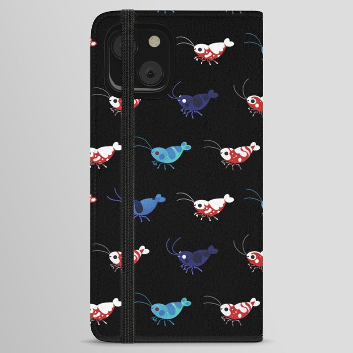 Red and blue shrimp iPhone Wallet Case