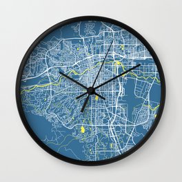 RENO Map - Nevada | Blue, More Colors, Review My Collections Wall Clock