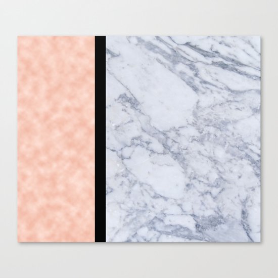 Modern candy pink and marble Canvas Print