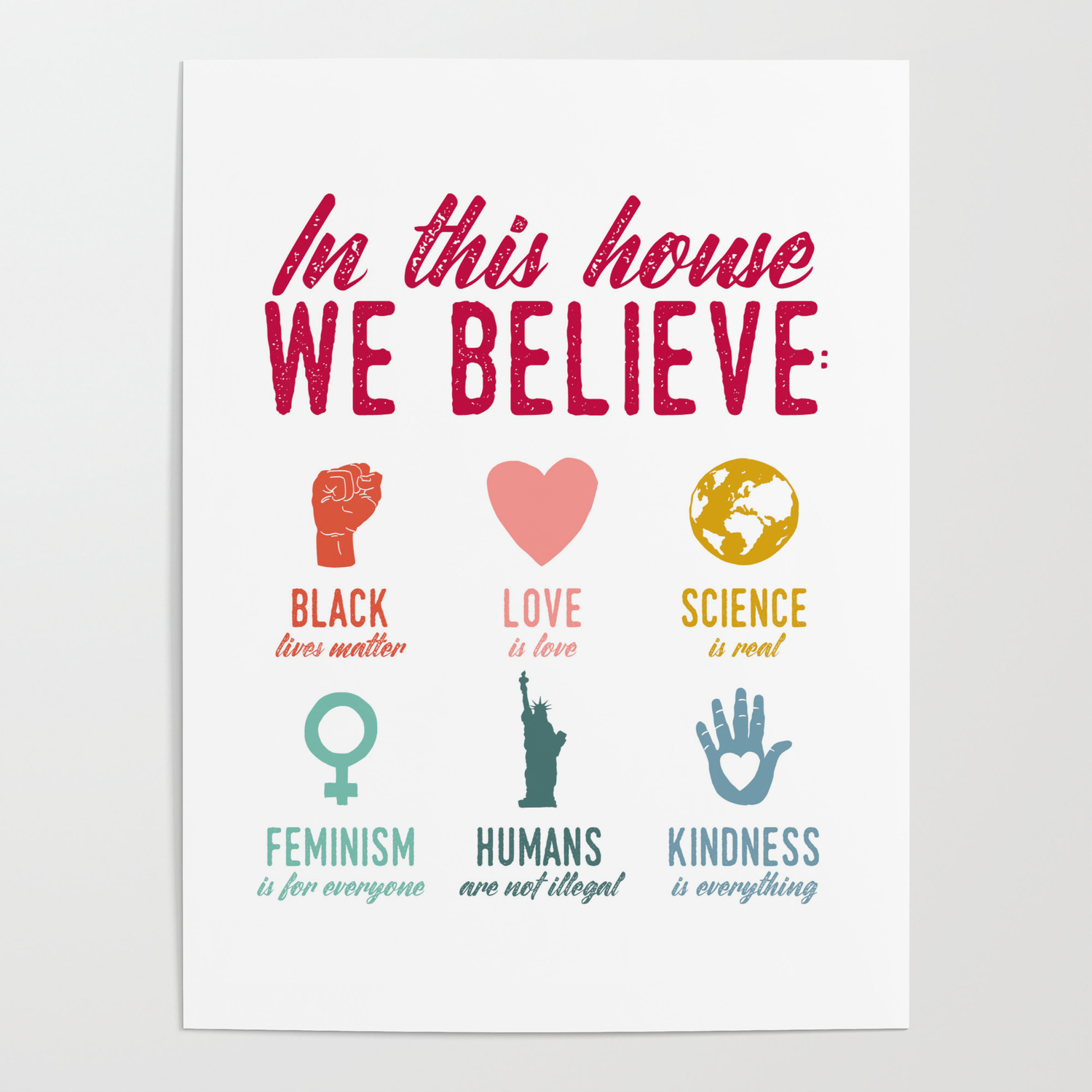 In This House We Believe Poster By Little Gold Pixel Society6
